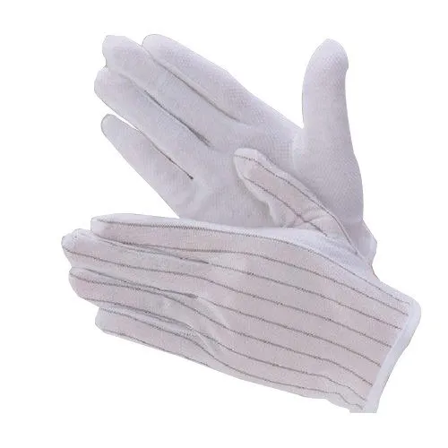 esd dotted gloves white